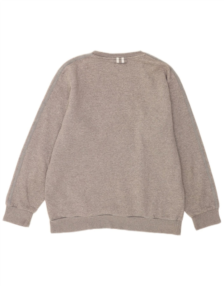 Felpa Adidas da uomo maglione grande in cotone chiazzato grigio