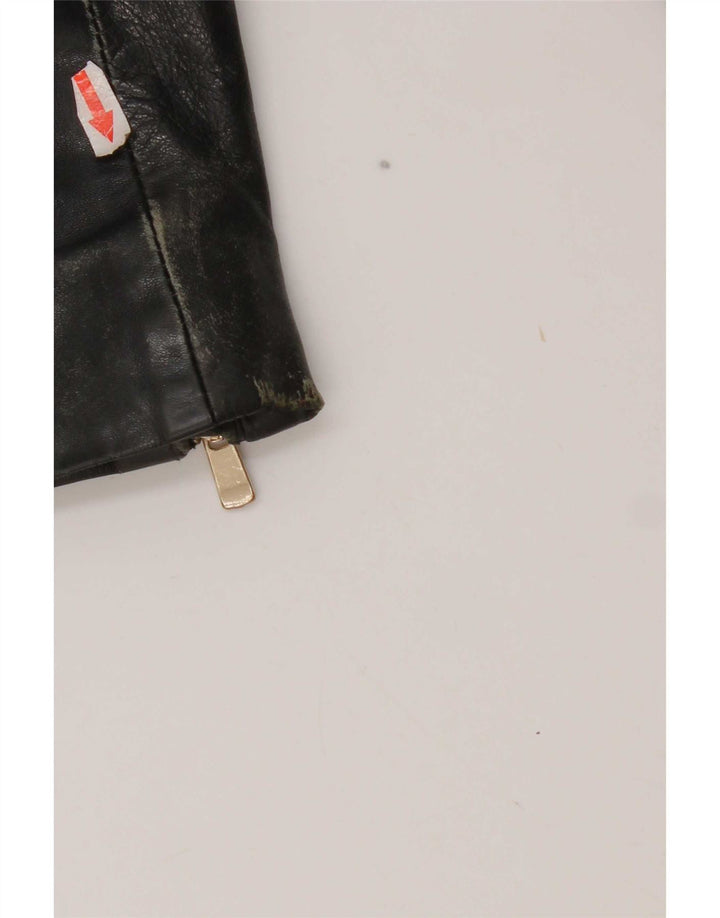 Giacca in pelle corta da donna Mango UK 10 piccola nera