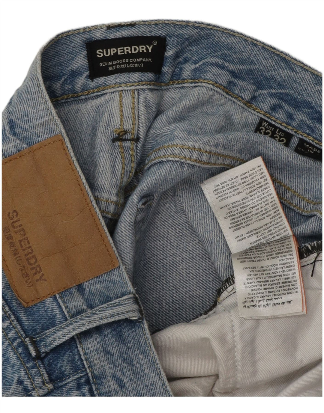 Jeans uomo affusolati Conor Superdry W32 L30 cotone blu