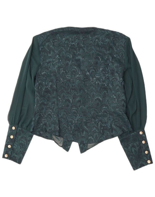 Camicetta da donna VINTAGE UK 18 XL Poliestere floreale verde