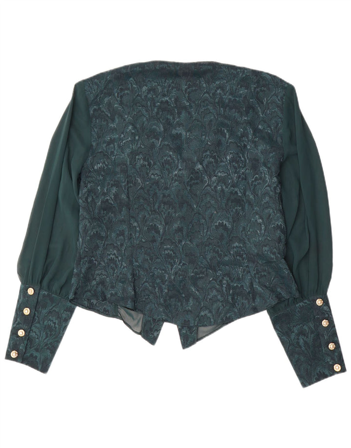 Camicetta da donna VINTAGE UK 18 XL Poliestere floreale verde