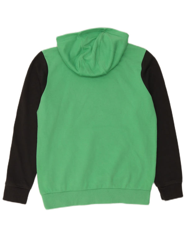 Felpa con cappuccio grafica da ragazzo Adidas 13-14 anni in cotone color block verde