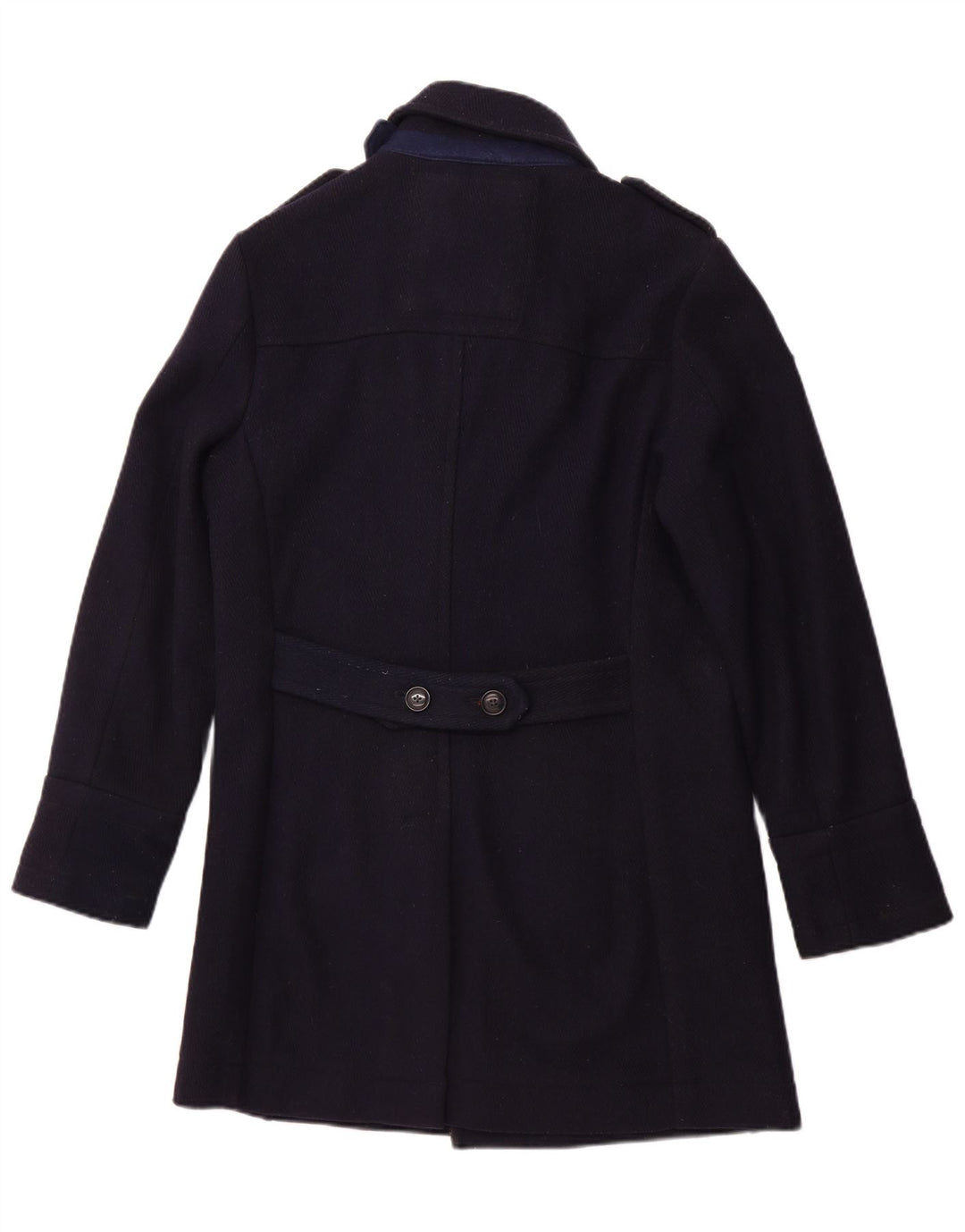 SUPERDRY Womens Pea Coat UK 16 Large Navy Blue Wool