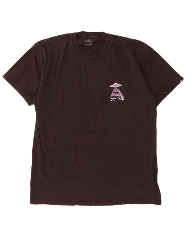 T-shirt grafica da uomo con vestibilità classica Vans, taglia grande, in cotone nero