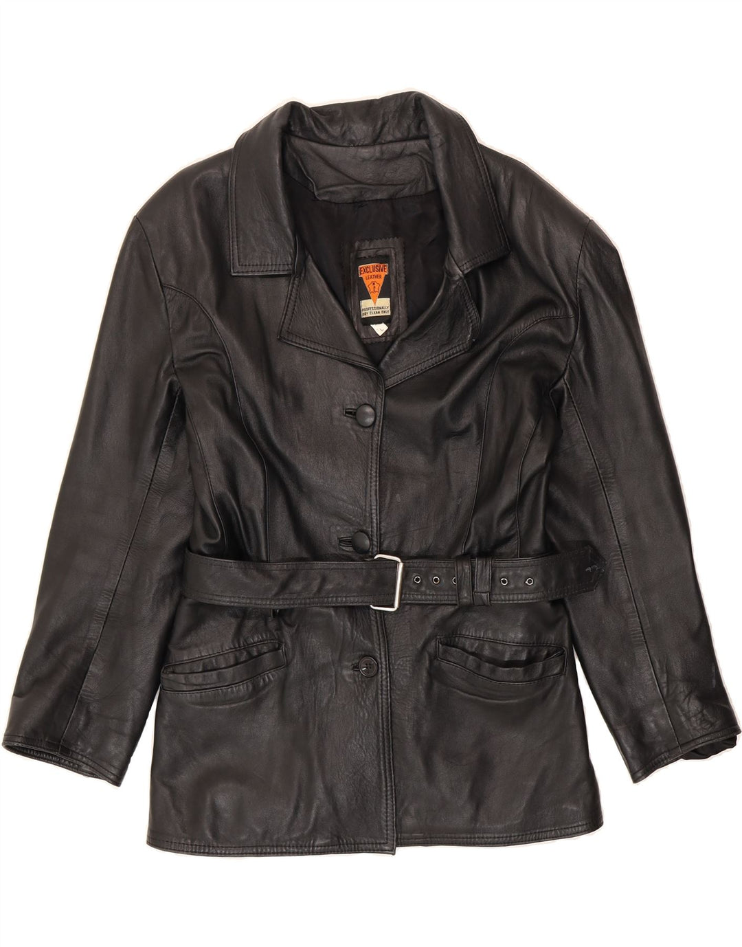 EXCLUSIVE Womens Leather Jacket UK 16 Large Black Leather Vintage Exclusive and Second-Hand Exclusive from Messina Hembry 