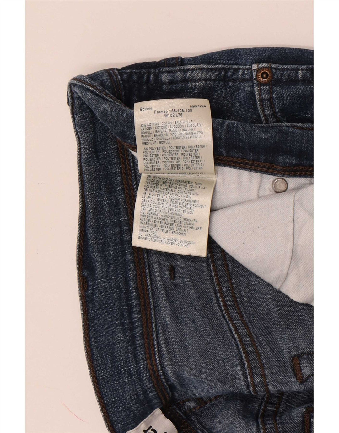 Jeans dritti da uomo Wrangler Texas W40 L30 in cotone blu