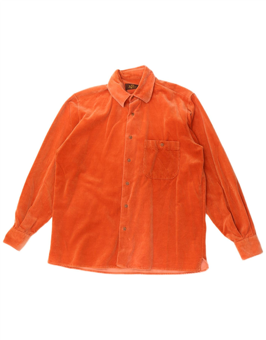 Camicia in velluto da uomo Ingram taglia 16 41 grande cotone arancione