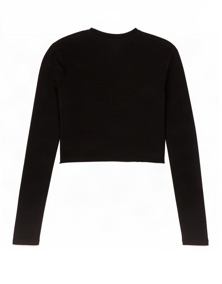 Top corto da donna Zara a maniche lunghe UK 12 medio nero