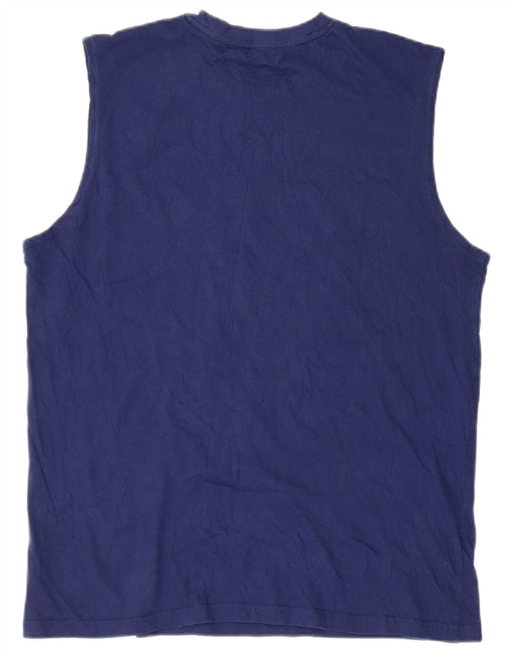 T-shirt grafica da uomo Champion Top grande in cotone blu navy