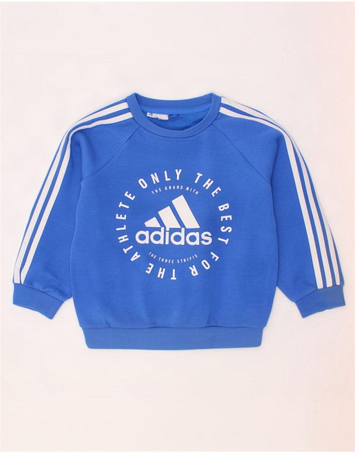 Felpa grafica Adidas da bambino, 2-3 anni, in cotone blu