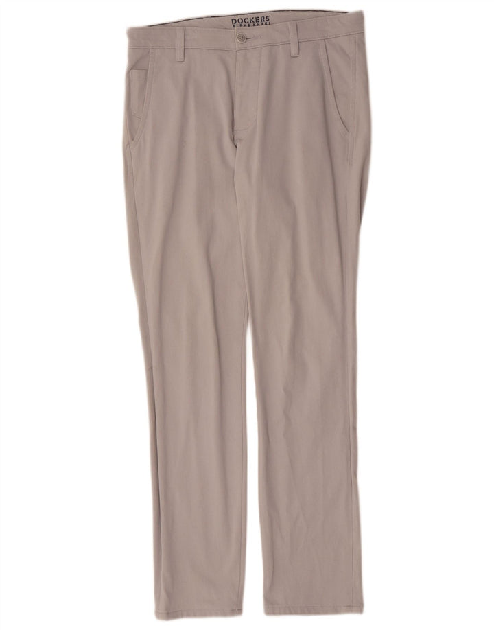Pantaloni chino slim da uomo Dockers W29 L32 in cotone grigio