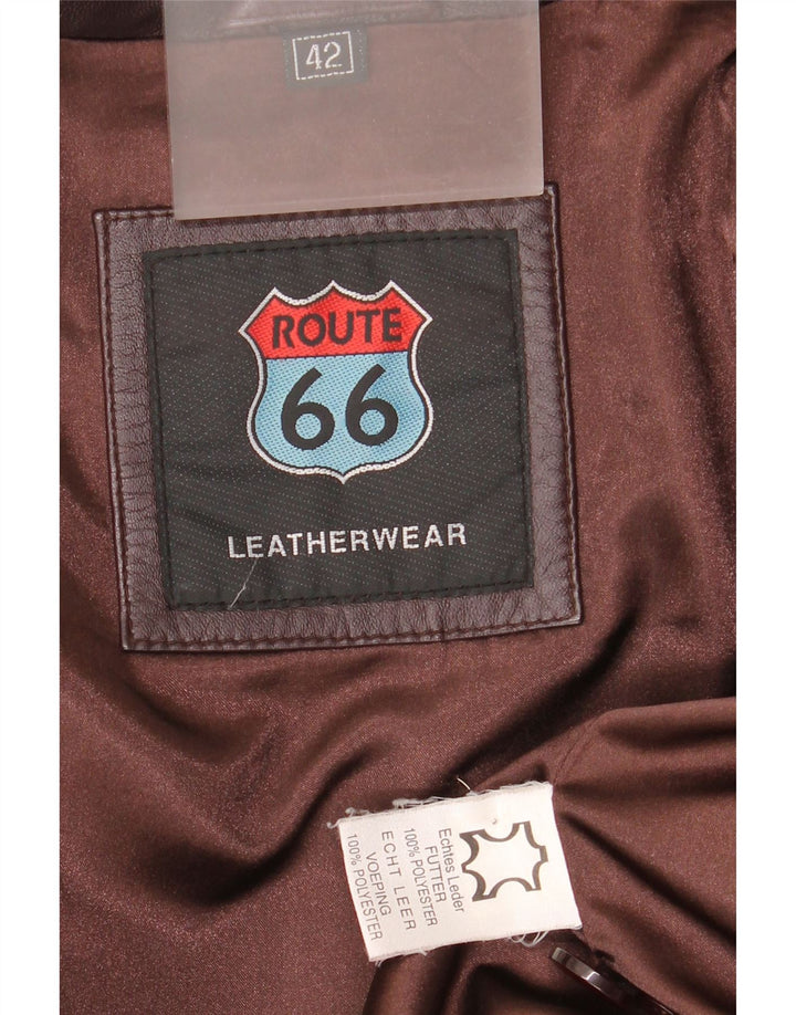 Giacca blazer in pelle da uomo a 3 bottoni Route 66 UK 42 XL in pelle marrone