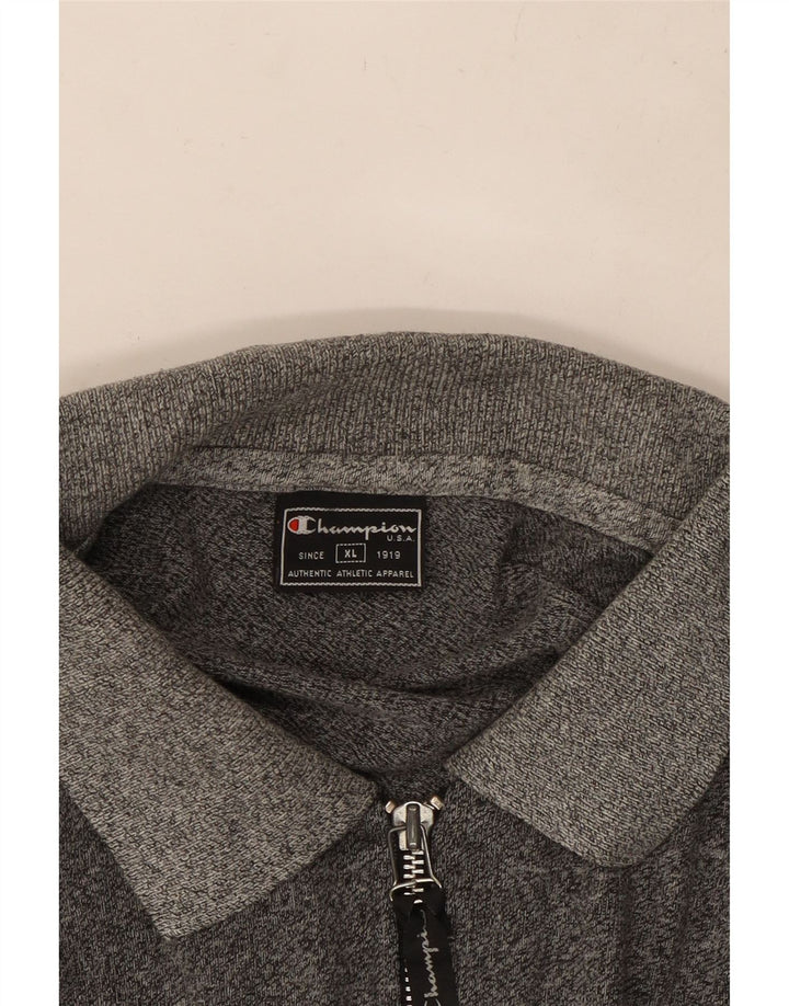 Polo da uomo a maniche lunghe CHAMPION XL grigia chiazzata