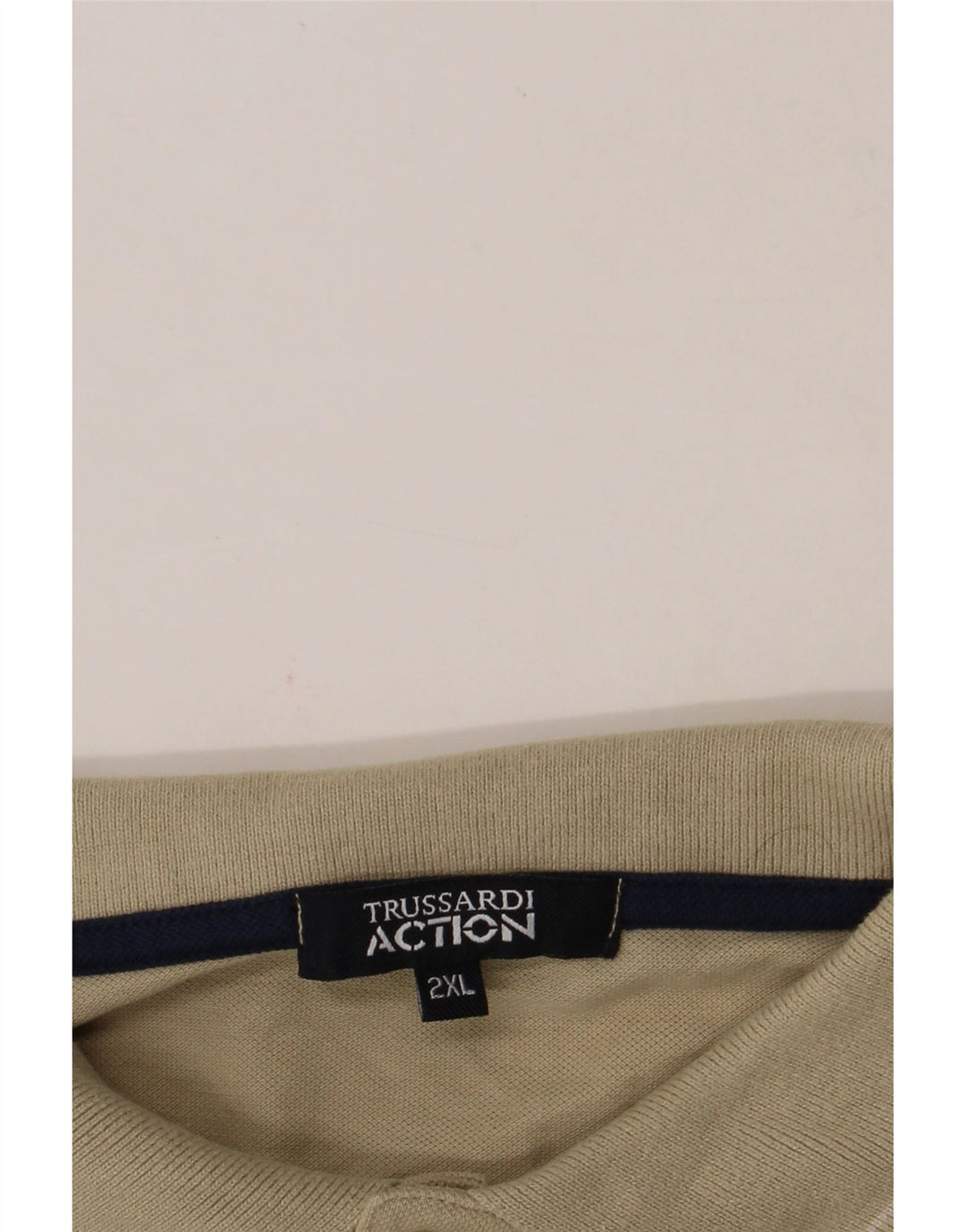 TRUSSARDI Mens Polo Shirt 2XL Beige Cotton Vintage Trussardi and Second-Hand Trussardi from Messina Hembry 