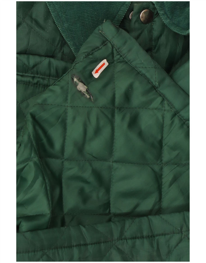 Giacca trapuntata vintage da uomo UK 40 grande nylon verde