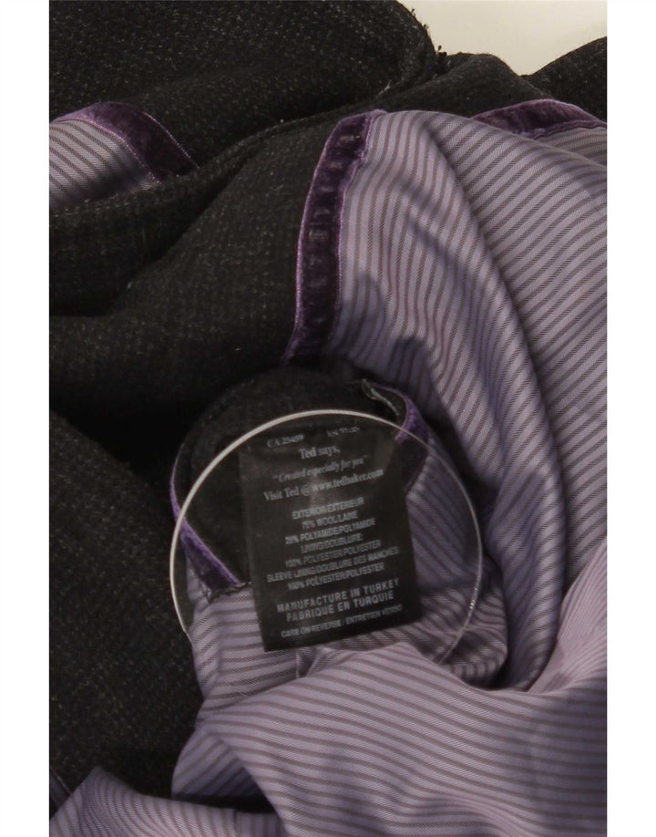Cappotto militare da uomo Ted Baker taglia 4 grande in lana grigia