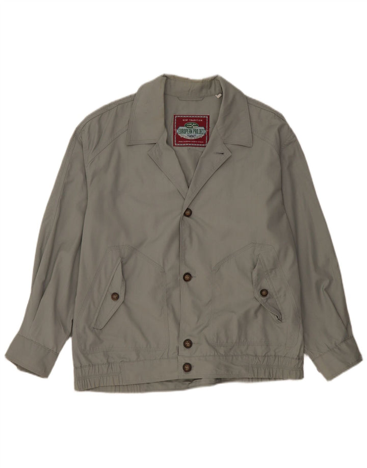EUROPEAN PROJECT Mens Bomber Jacket UK 38 Medium Grey