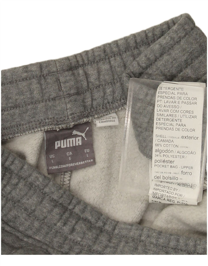 Pantaloncini sportivi da uomo Puma Large in cotone grigio