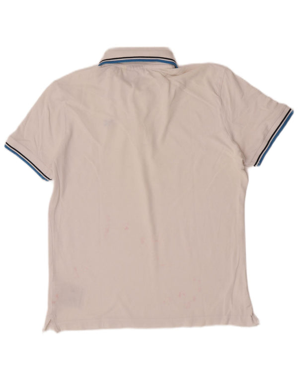 Polo Diadora Uomo Cotone Rigato Medio Bianco