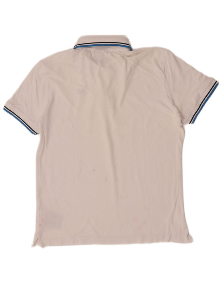 Polo Diadora Uomo Cotone Rigato Medio Bianco