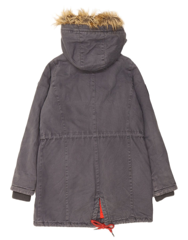 Parka oversize con cappuccio da donna Mistral UK 10 piccolo cotone grigio