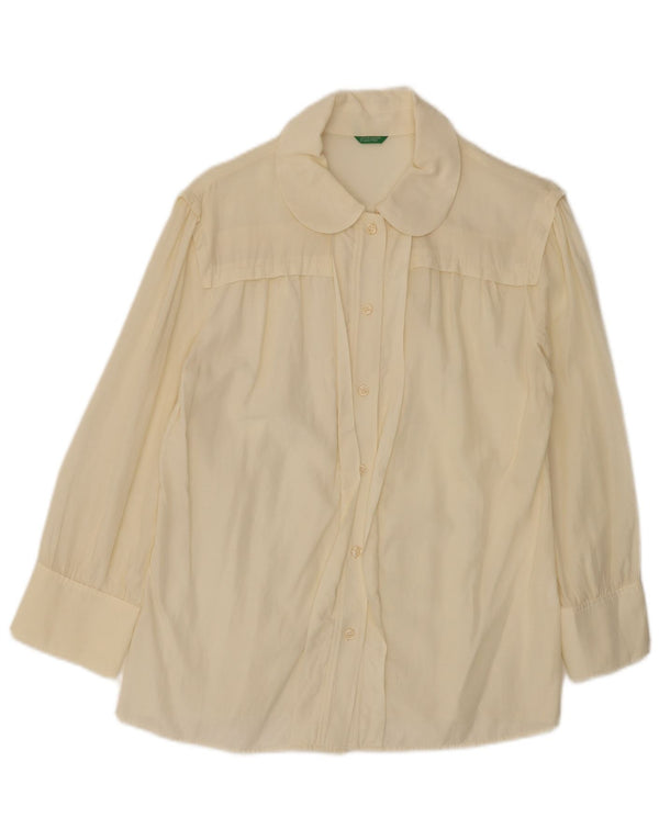 Camicetta da donna Benetton UK 14 grande bianco sporco