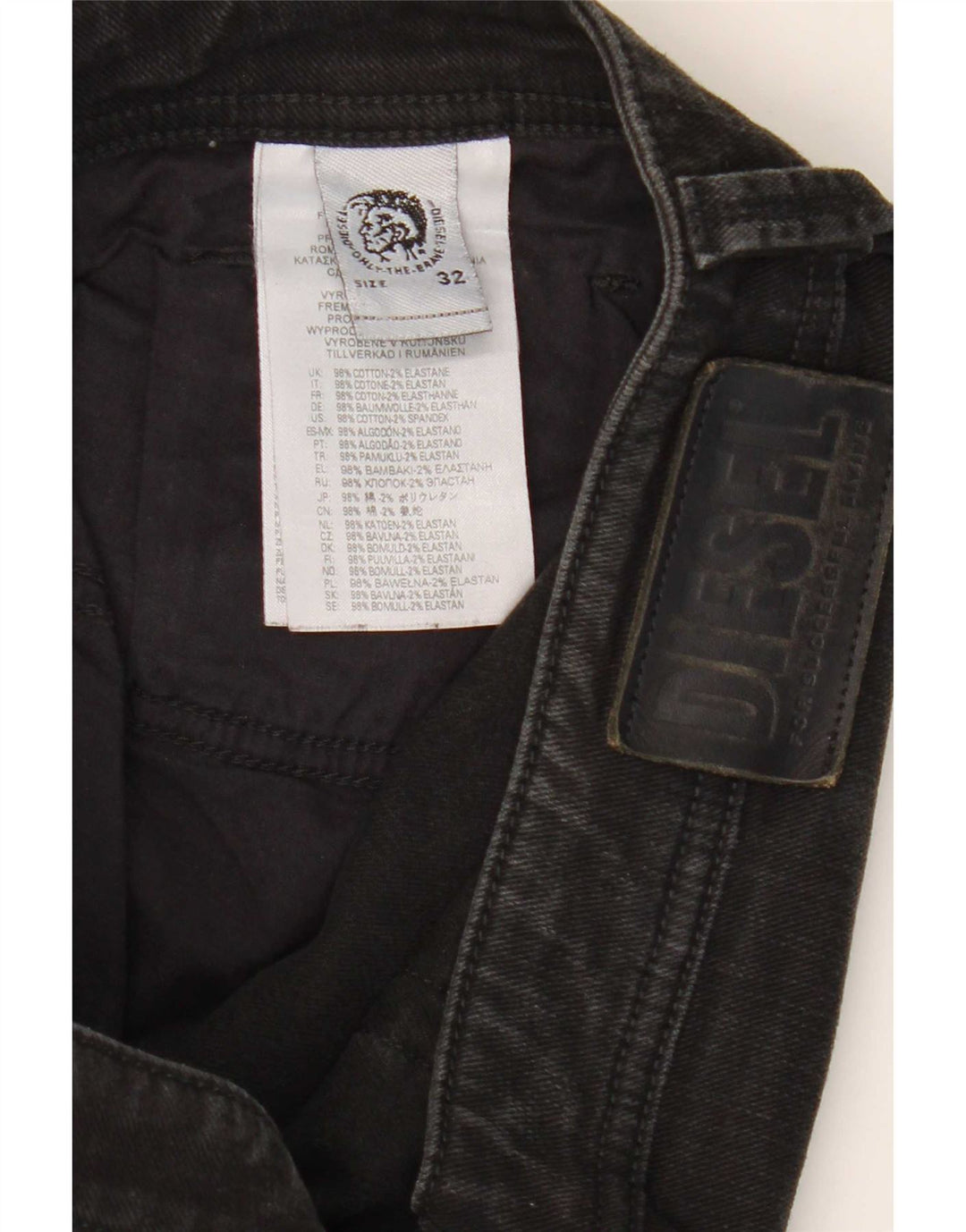Jeans dritti da donna Diesel W32 L31 cotone nero