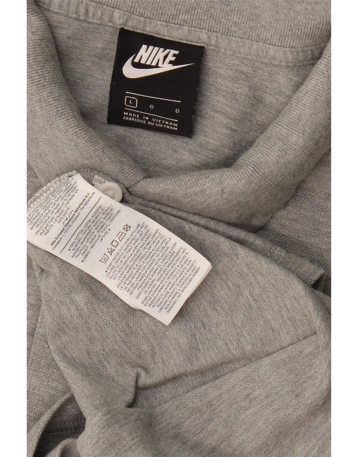 Polo NIKE da uomo grande in cotone grigio