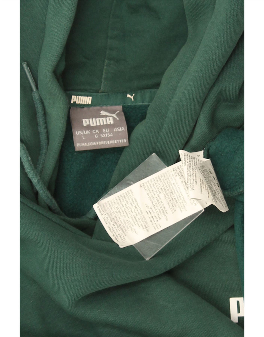 Felpa con cappuccio da uomo PUMA grande in cotone verde