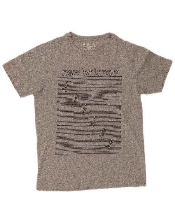T-shirt grafica da uomo New Balance Top piccola in cotone grigio