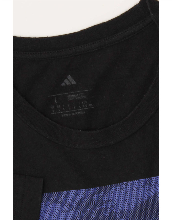 T-shirt grafica Adidas da uomo con vestibilità regolare, taglia grande, nera