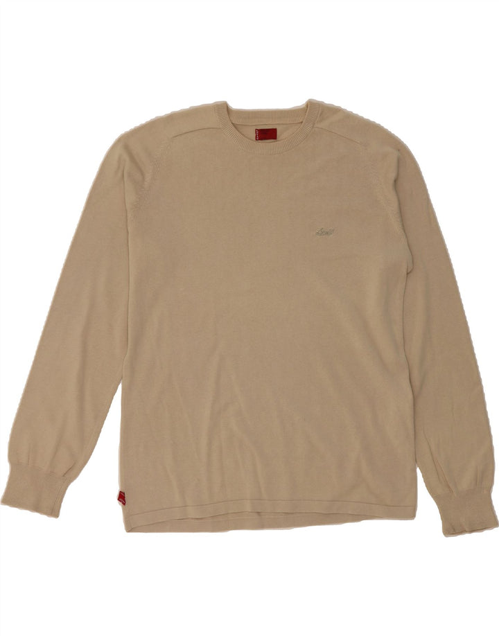LEVI'S Mens Crew Neck Jumper Sweater Large Beige Cotton Vintage Levi's and Second-Hand Levi's from Messina Hembry 