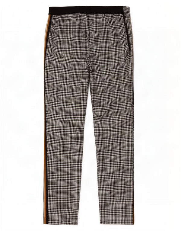 Pantaloni da abito da donna Marks & Spencer UK 12 Medium W30 L26 Plaid nero