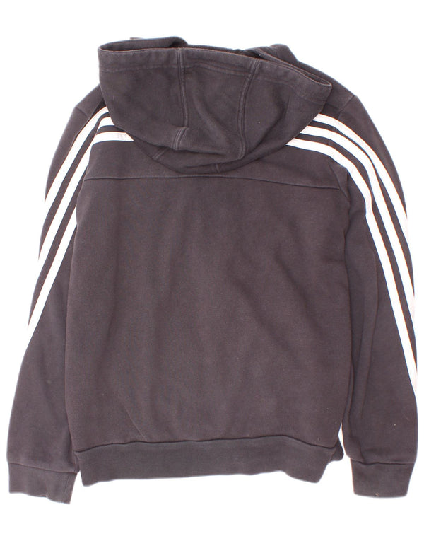 Maglione con cappuccio e zip Adidas da ragazzo 9-10 anni in cotone grigio con stampa animalier