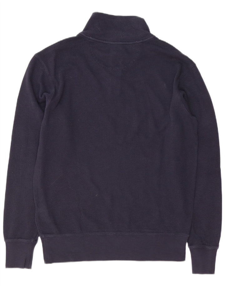 Gant Felpa da uomo con collo con zip, maglione piccolo in cotone blu navy