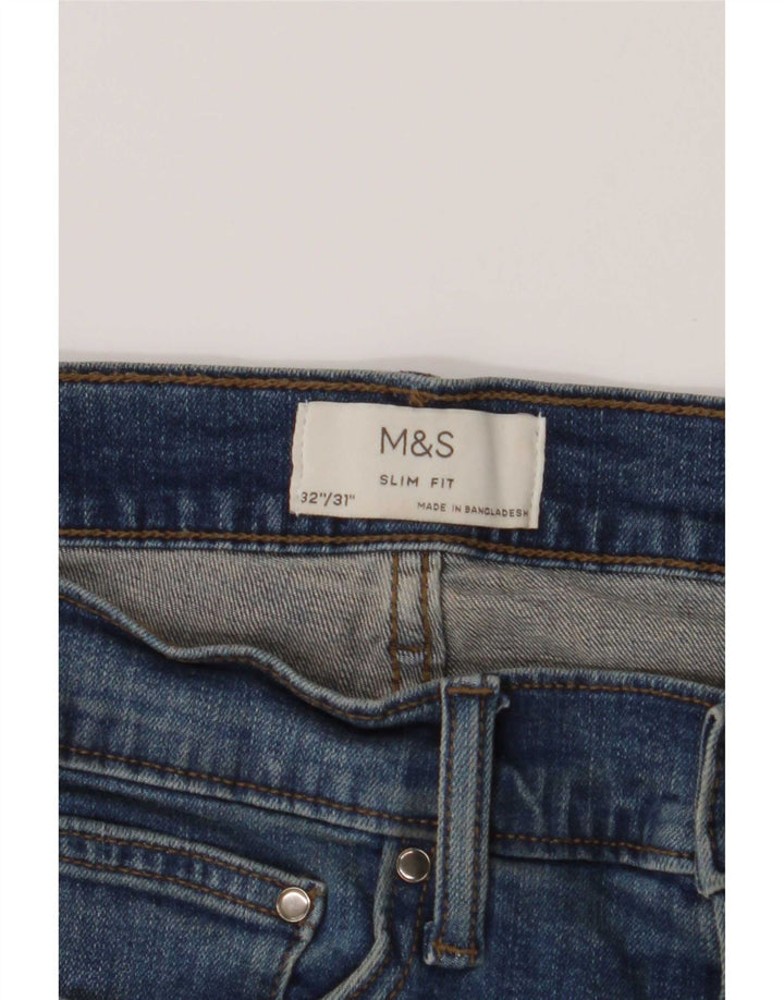 Jeans slim da uomo Marks & Spencer W32 L31 cotone blu