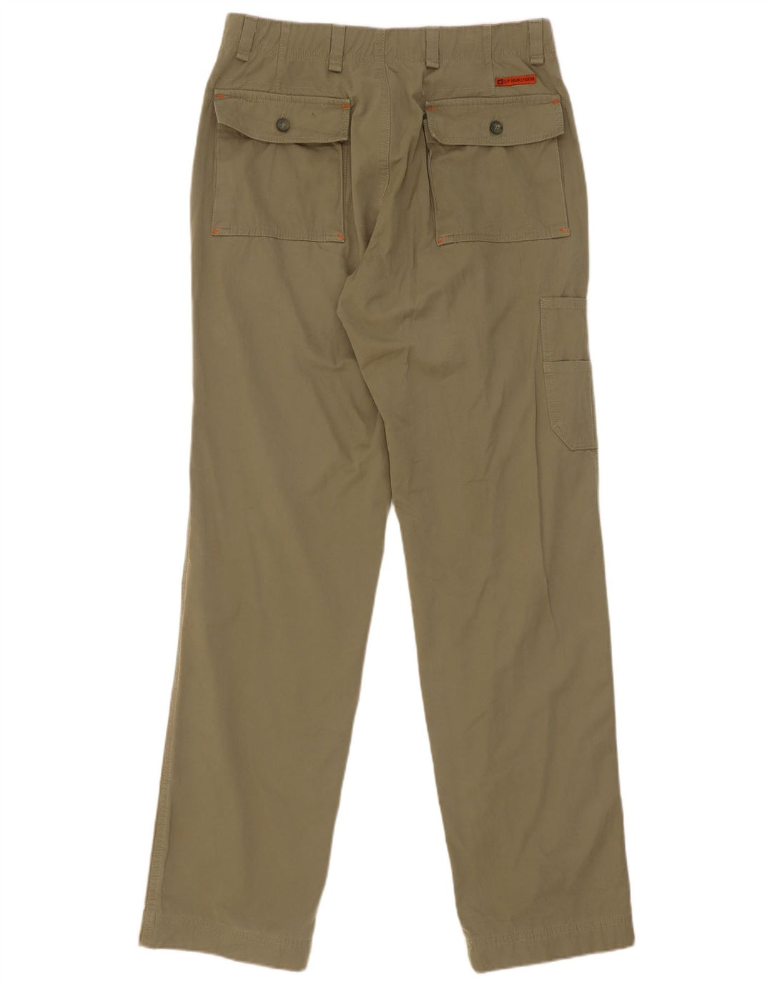 Pantaloni cargo dritti da uomo con zip IT 48 medio W32 L34 cotone kaki