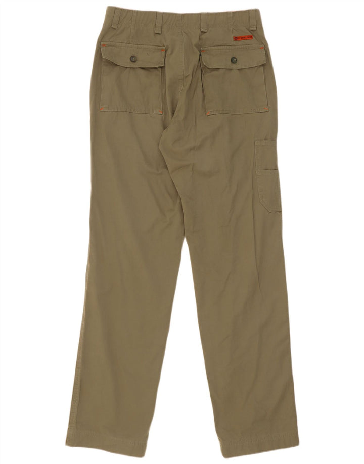Pantaloni cargo dritti da uomo con zip IT 48 medio W32 L34 cotone kaki