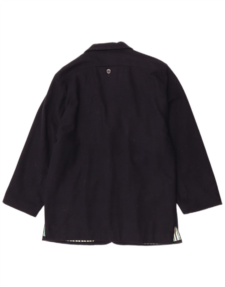 Giacca blazer vintage da donna a 3 bottoni UK 16 grande blu navy