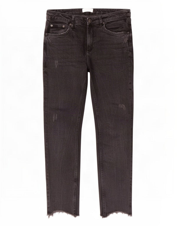Jeans slim invecchiati Zara da donna EU 40 medi W30 L28 neri