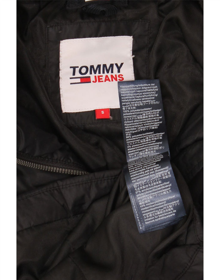 Cappotto imbottito con cappuccio da donna Tommy Hilfiger UK 10 piccolo poliestere nero