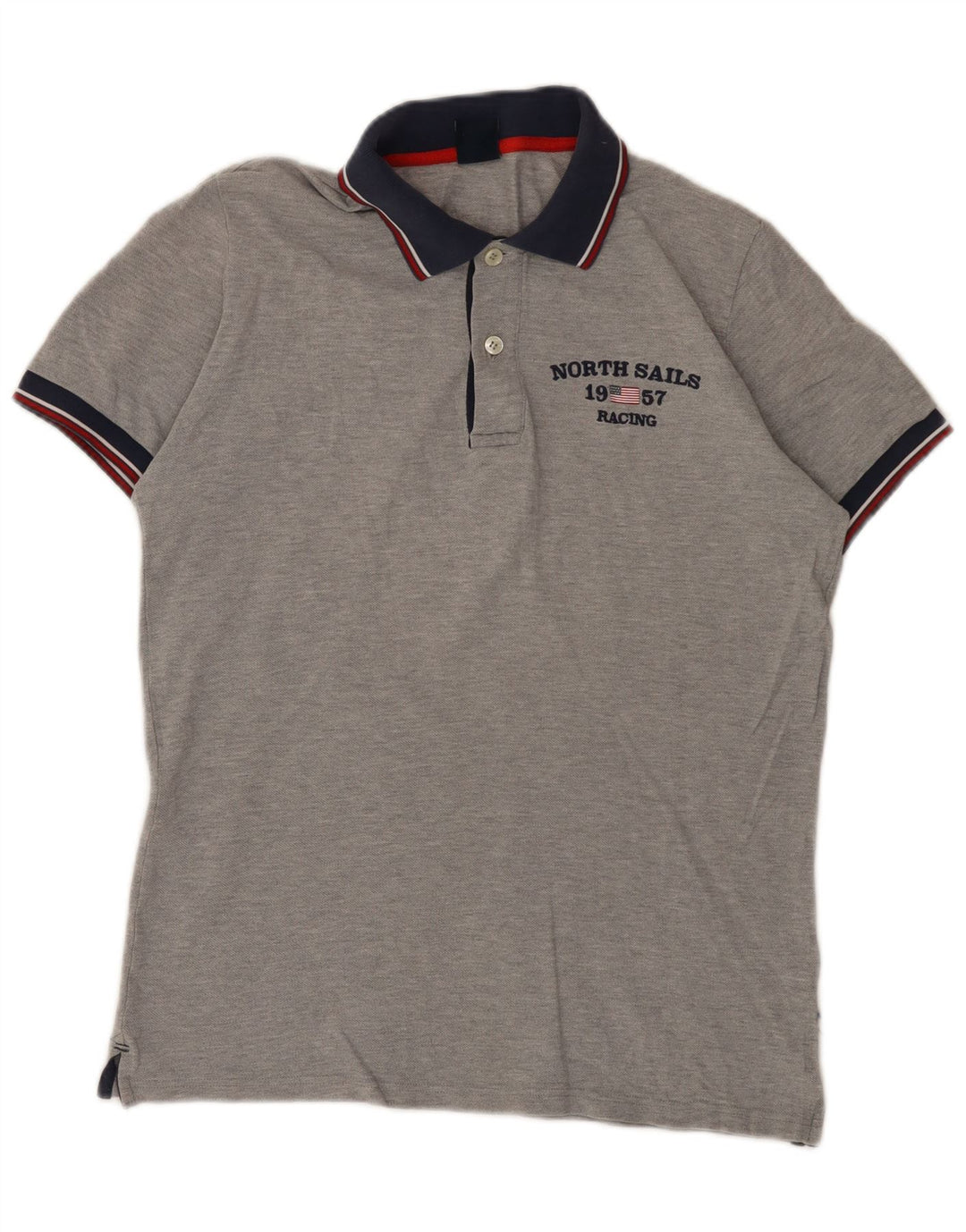 Polo grafica da uomo North Sails piccola grigia chiazzata