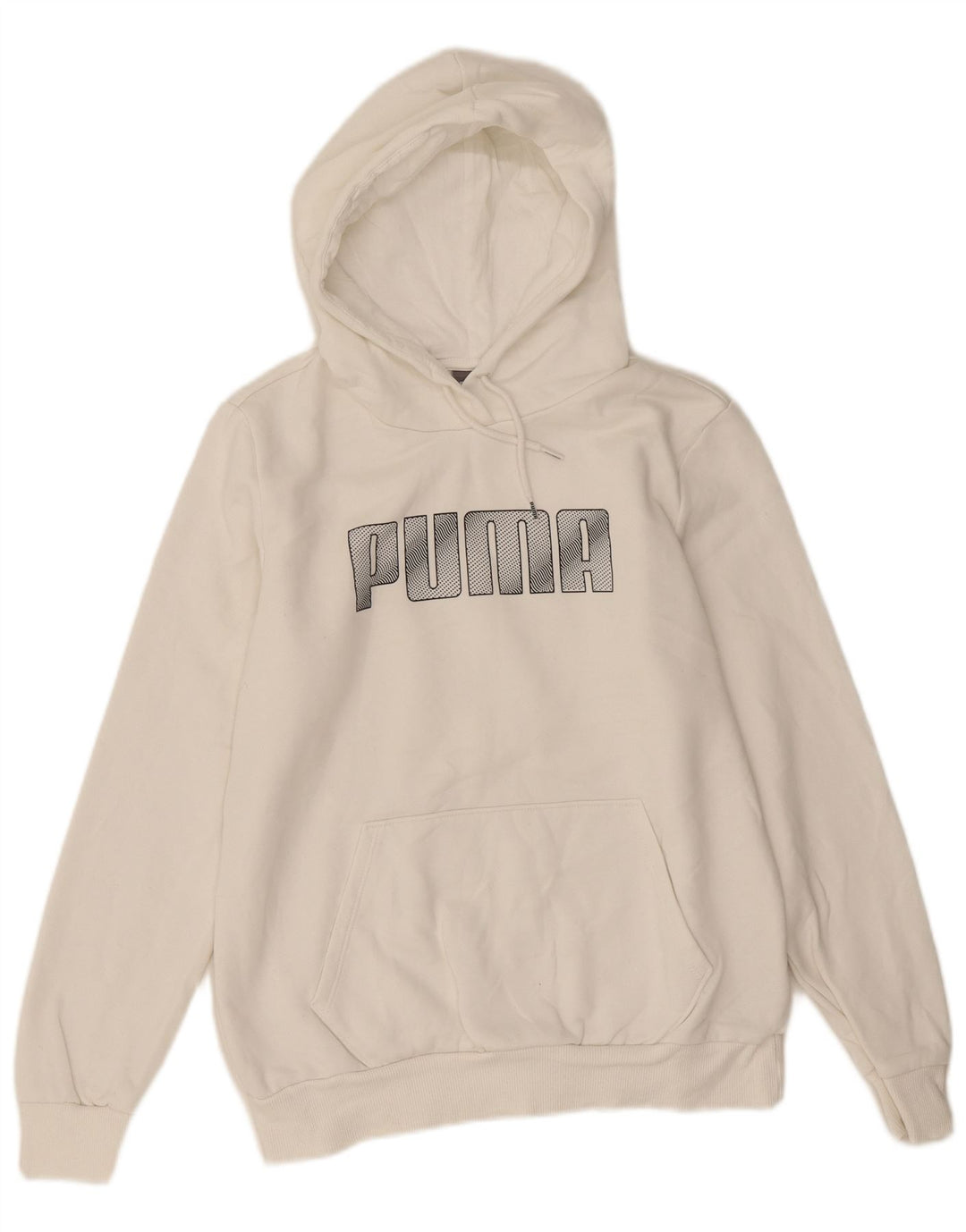 Felpa con cappuccio grafica da donna Puma UK14 cotone bianco medio