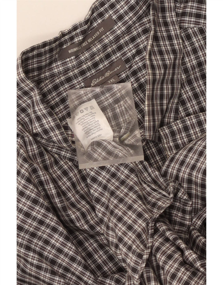 Camicia da uomo vestibilità comoda Eddie Bauer 2XL cotone a quadri nero