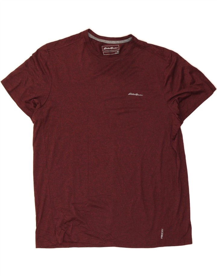 EDDIE BAUER Mens T-Shirt Top XL Burgundy Polyester Vintage Eddie Bauer and Second-Hand Eddie Bauer from Messina Hembry 