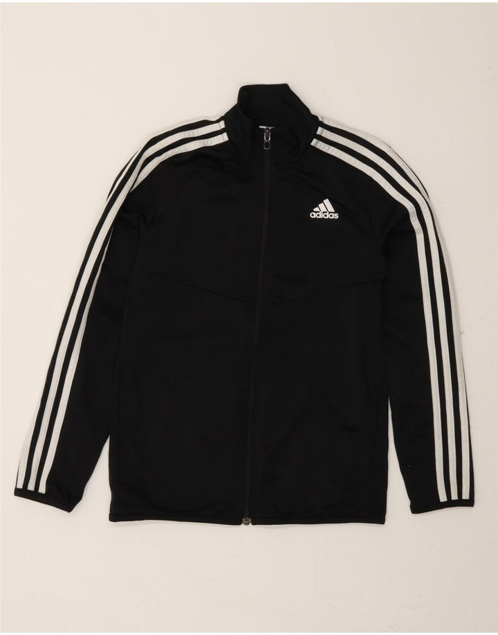 ADIDAS Boys Tracksuit Top Jacket 11-12 Years Black Polyester Vintage Adidas and Second-Hand Adidas from Messina Hembry 