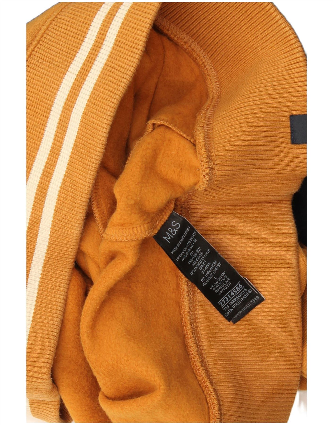 Felpa da uomo Marks & Spencer con zip e collo, grande, color block giallo