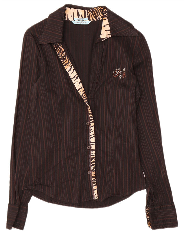 Camicia da donna Guess By Marciano IT 42 Marrone medio a righe