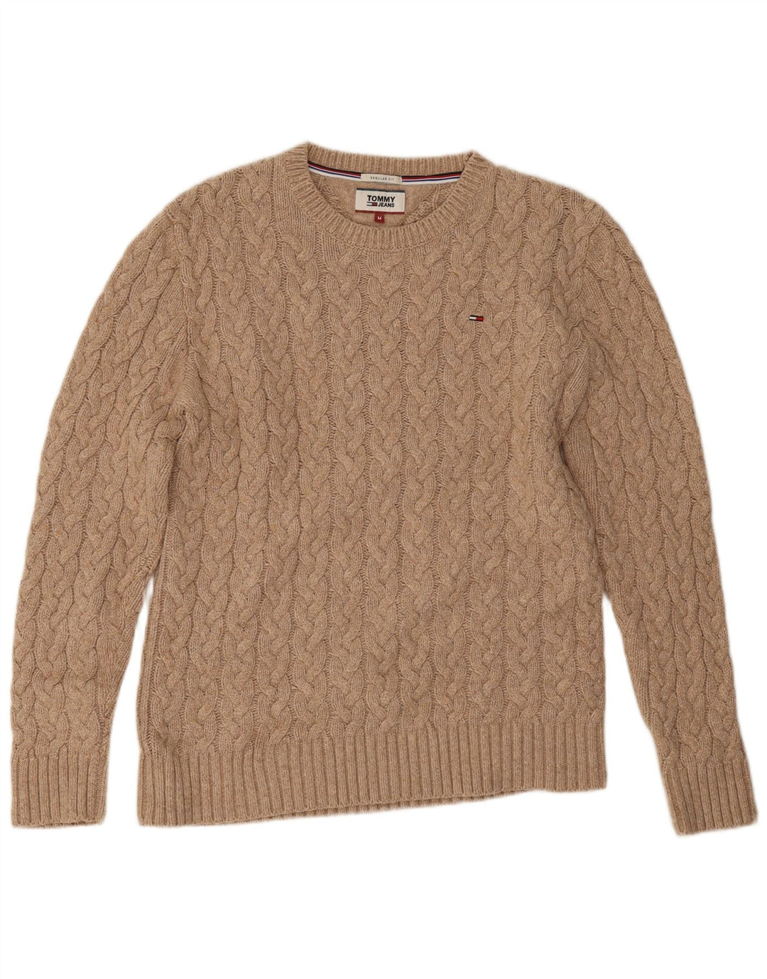 Maglione maglione girocollo da uomo vestibilità regolare Tommy Hilfiger beige medio