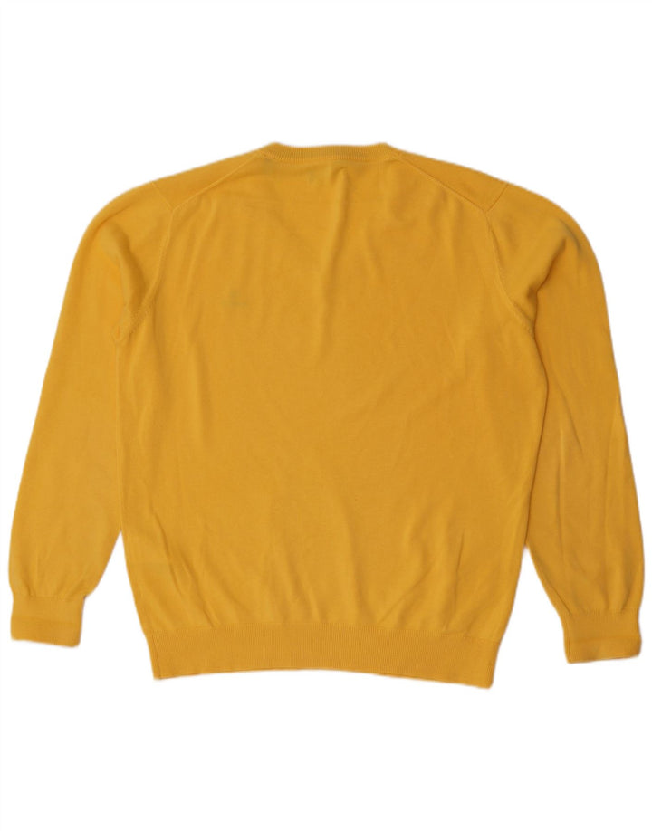 Gant Maglione da uomo con scollo a V in cotone giallo medio